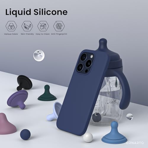 Slim Liquid Silicone 3 Layers Soft Gel Rubber Shockproof Protective Phone Cover with Anti-Scratch Microfiber Lining for 15 Pro Max