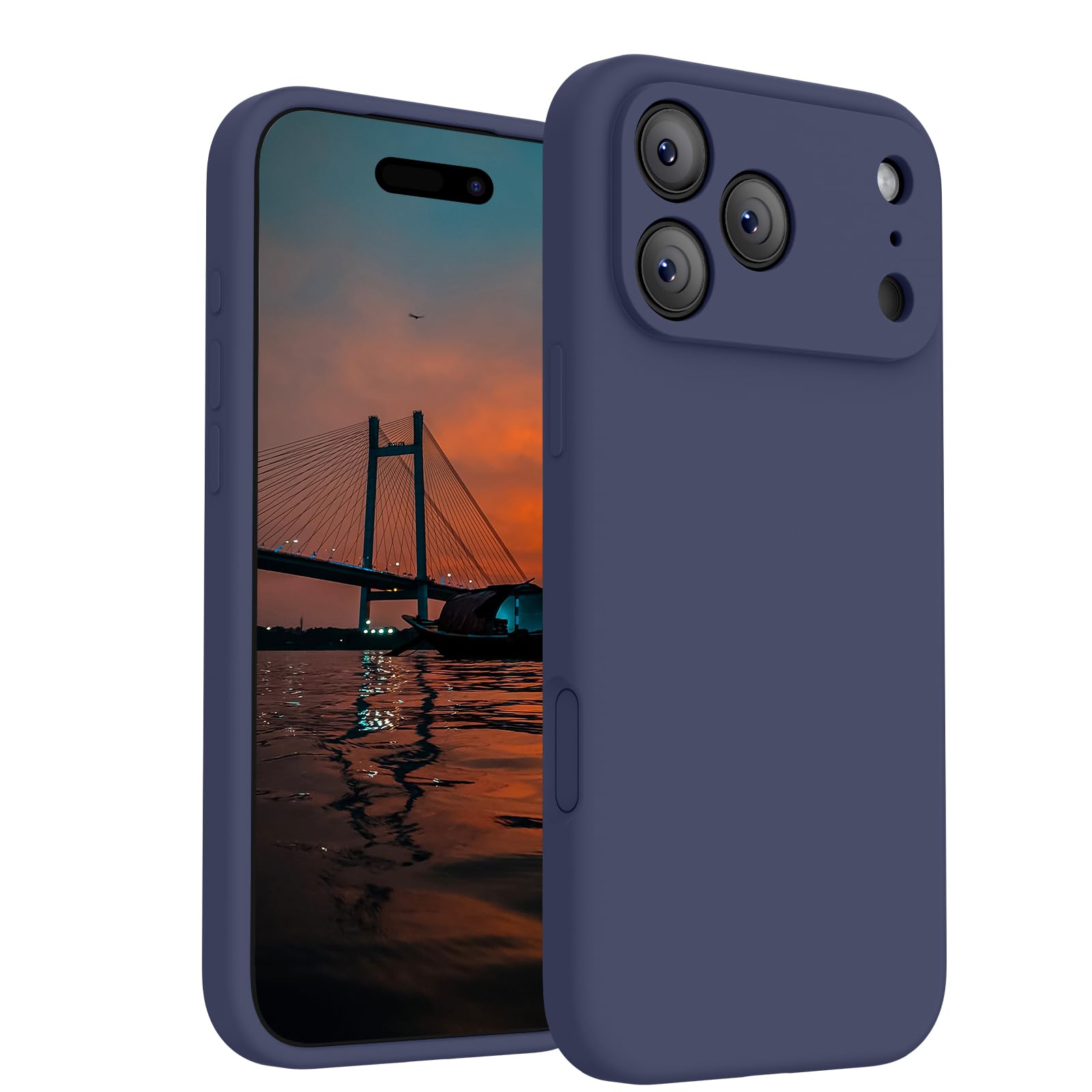 Anti-Scratch Microfiber Lining Classic Liquid Silicone Magnetic Mobile Phone Case for 17 Pro Max