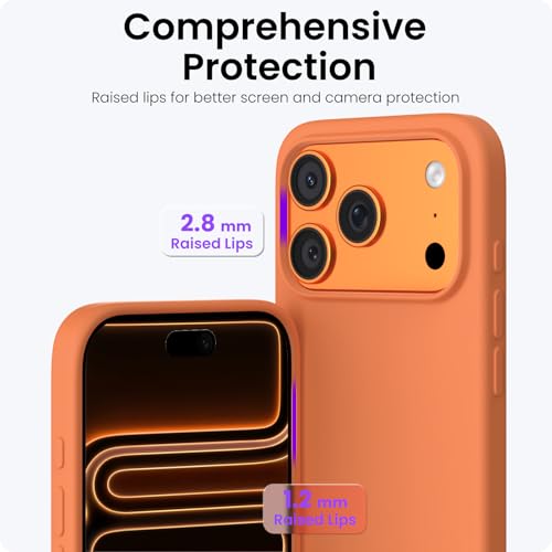 Slim Liquid Silicone 4 Layers Full Covered Soft Gel Rubber Shockproof Cover, Protective Phone Case - Chalk Pink for 17 Pro