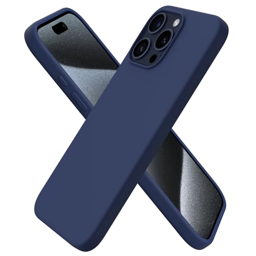 Slim Liquid Silicone 3 Layers Soft Gel Rubber Shockproof Protective Phone Cover with Anti-Scratch Microfiber Lining for 15 Pro Max
